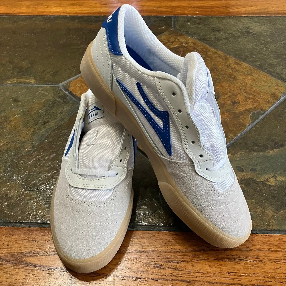 Lakai Skateboard Shoes Cambridge White/Blue Suede Men's Size 9 *NWOB*